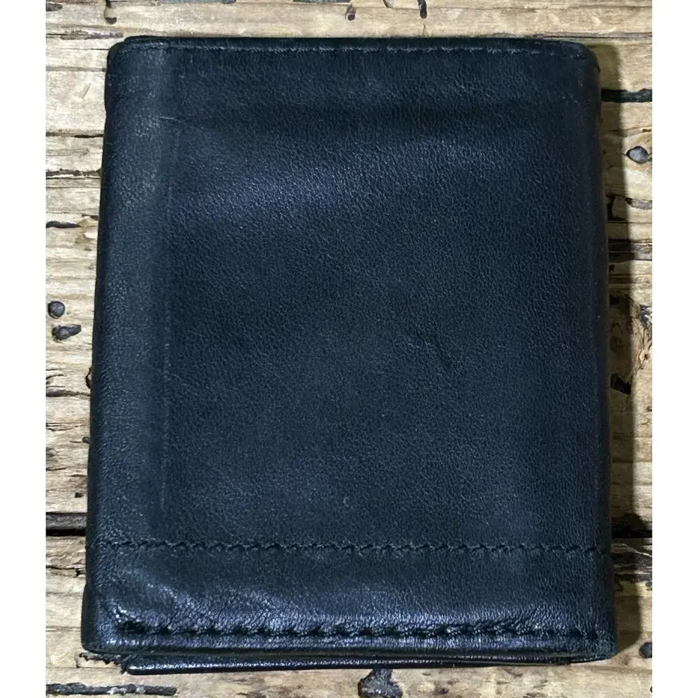 APT. 9 Men’s Black Genuine Leather Card Wallet - NEW￼